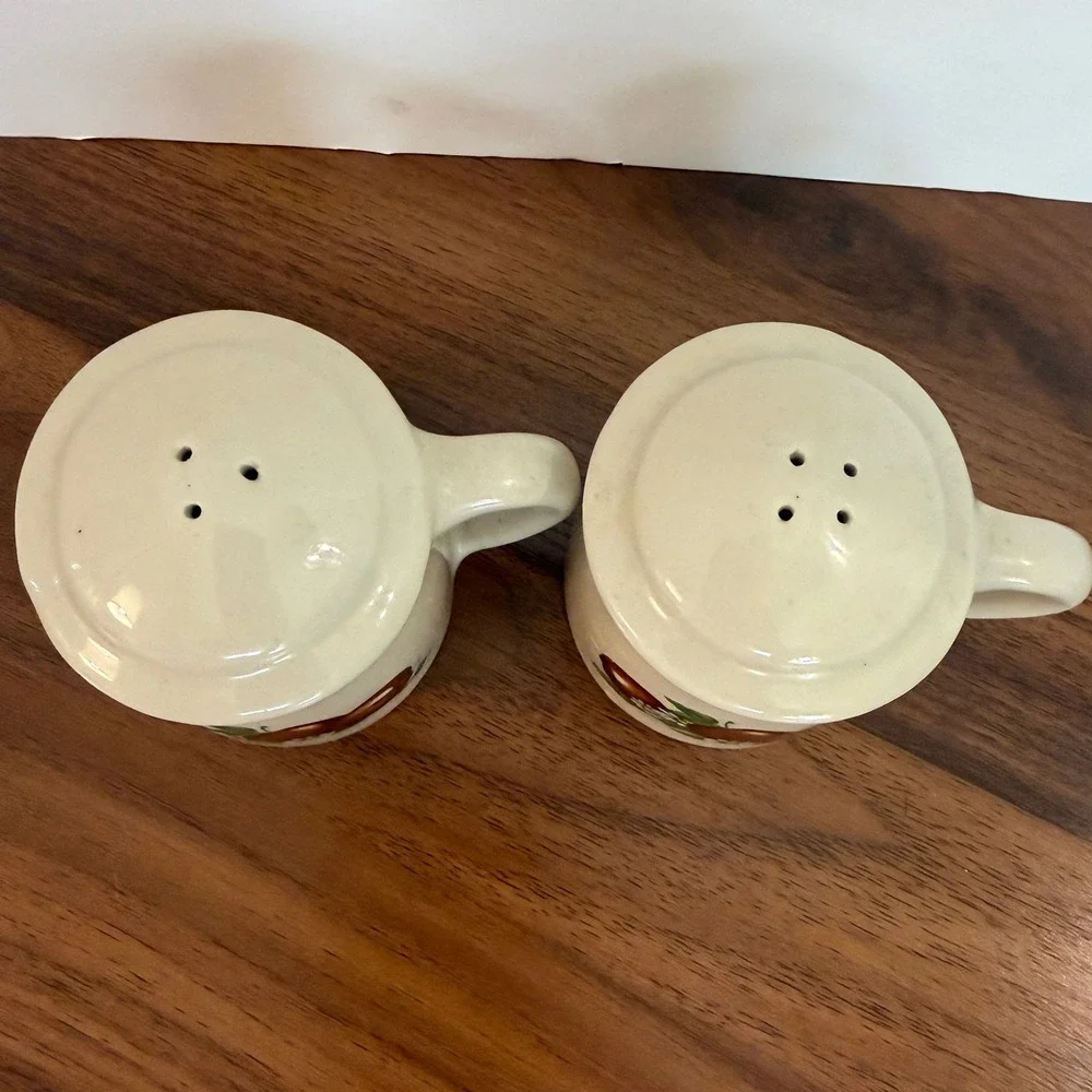 Vintage Ceramic Apple Daisy Mug Salt and Pepper Shakers Farmhouse Kitchen Decor